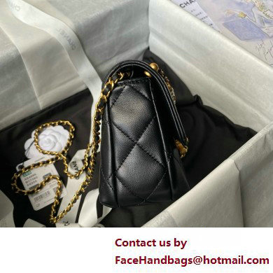 CHANEL Shiny Lambskin, Imitation Pearls  &  Gold-Tone Metal Mini Flap Bag AS4986 black 2025